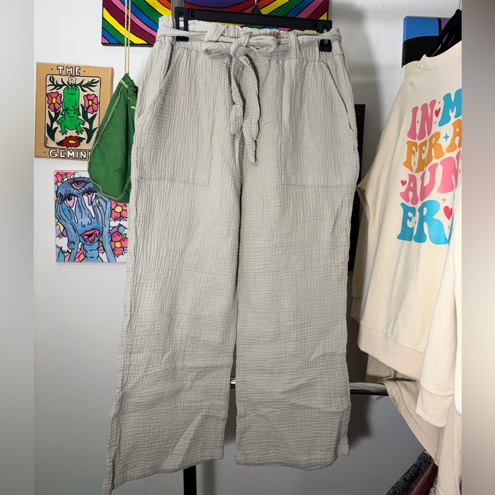 Sincerely Jules Taupe Textured Trousers